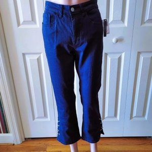 Grace Elements Navy High Waisted 5 Pocket Crop Jean Size 6 NWT